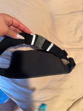 Black Padded Crossbody/Fanny Pack Strap with Reflective Detail